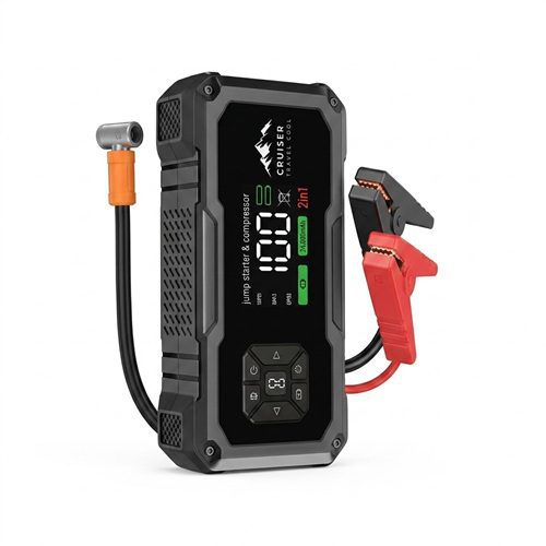 בוסטר התנעה מקצועי לרכב משולב קומפרסור CRUISER 24,000mAh (זרם שיא 3000A)